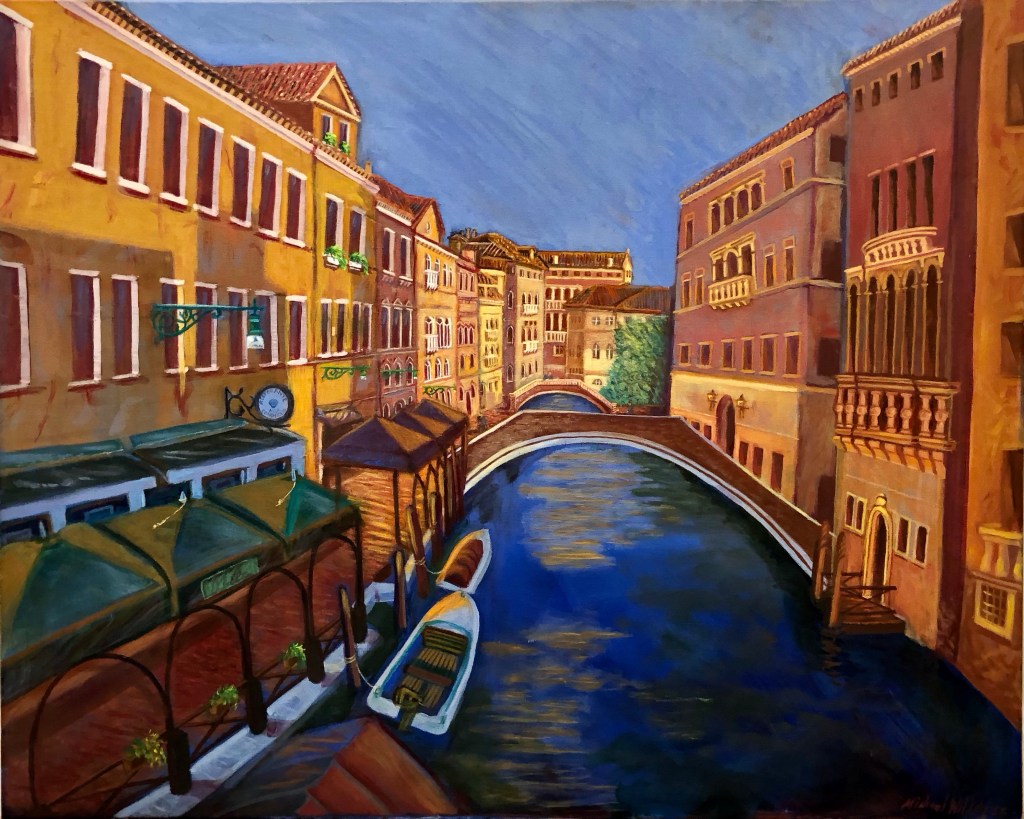 Early Morning Walk Along A Canal,&nbsp;Venice