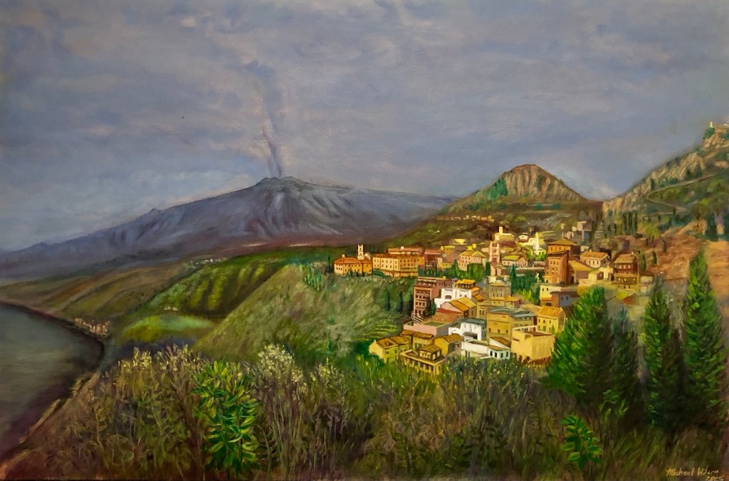 Mount Etna, View of Taormina,&nbsp;Sicily
